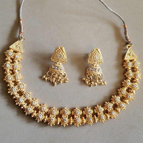 unknown Jewelry - RHINESTONE Filigree & DANGLES earrings & Necklace